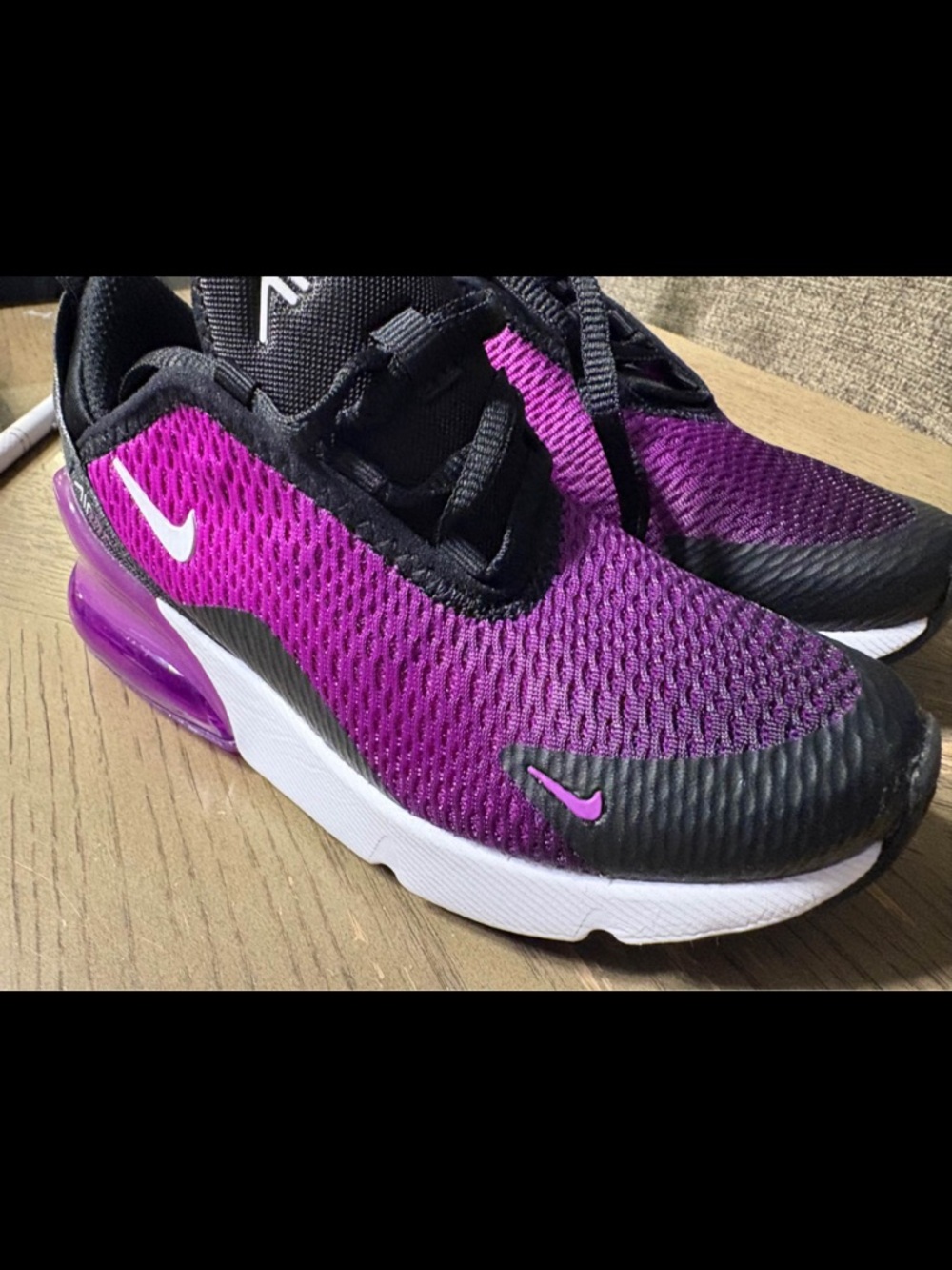 Toddler Nike Purple and Black Mesh Athletic Sneakers